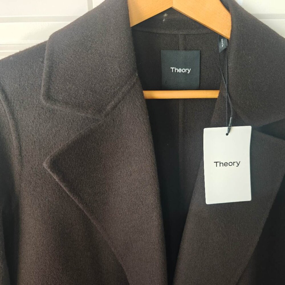 NEW Theory Double-Faced Wool-Cashmere Boy Coat - Picture 6 of 9